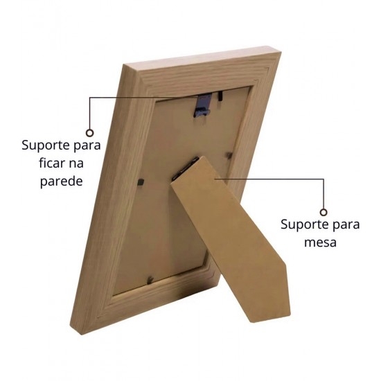 Porta Retrato10X15cm Happy Bege MDF Lyor
